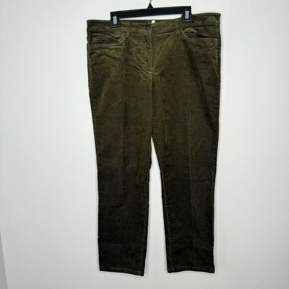 Eileen Fisher green corduroy jeans size 14 - Picture 1 of 5